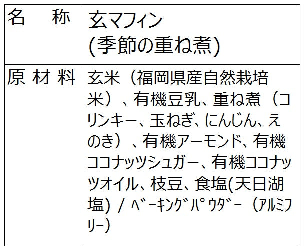 玄マフィン（季節の重ね煮）
